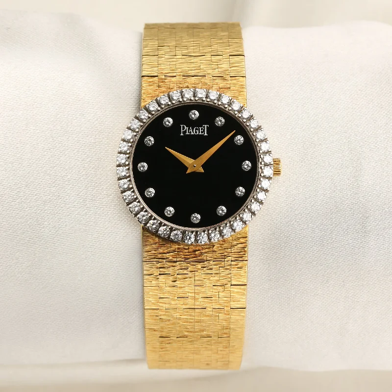 Piaget Diamond Bezel Wristwatch 18k Yellow Gold