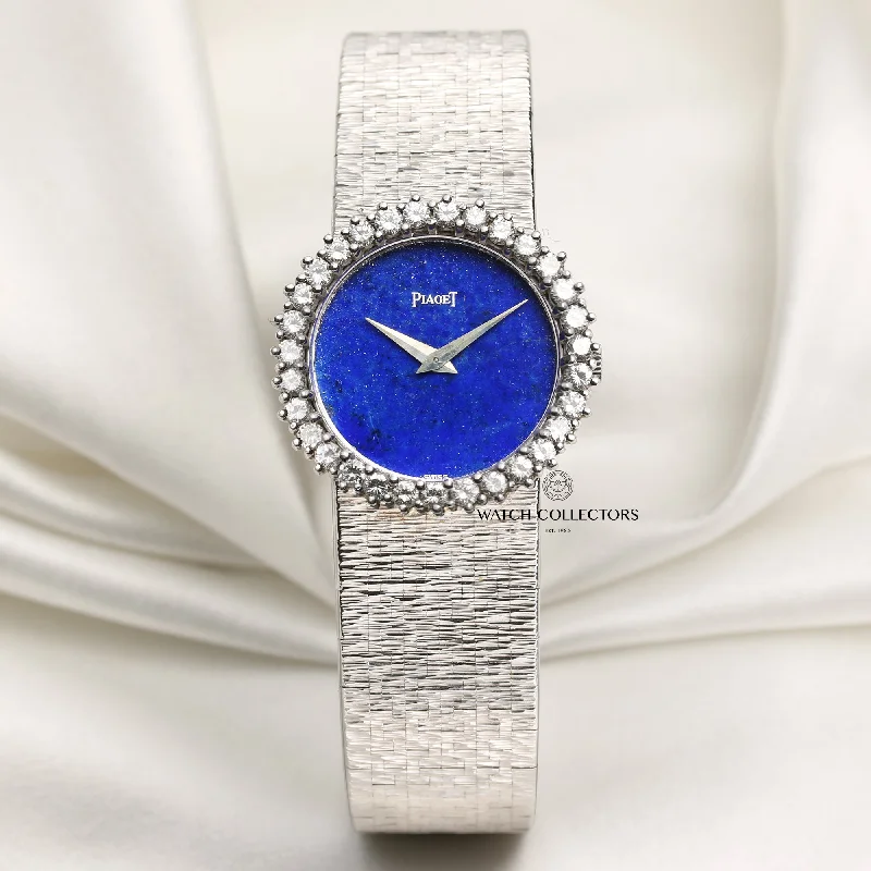 Piaget Lapis Lazuli 18k White Gold Vintage Ladies Wristwatch