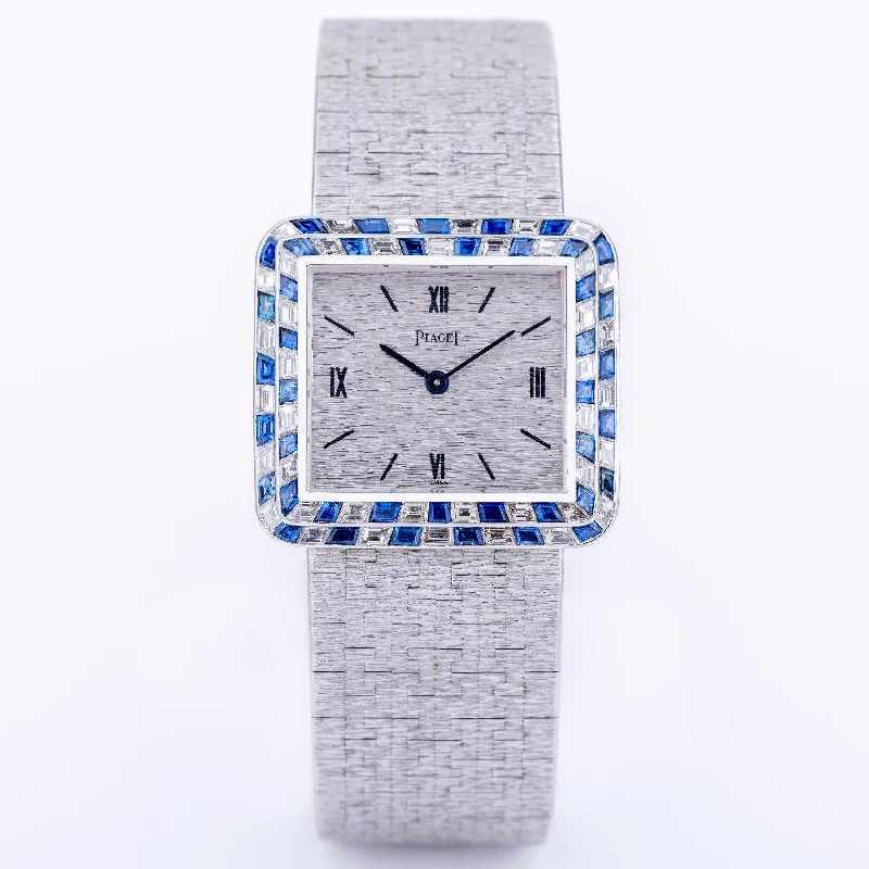 Vintage Piaget | REF. 9366A6 | Diamond & Sapphire Bezel | 18k White Gold | 30mm | 1970's