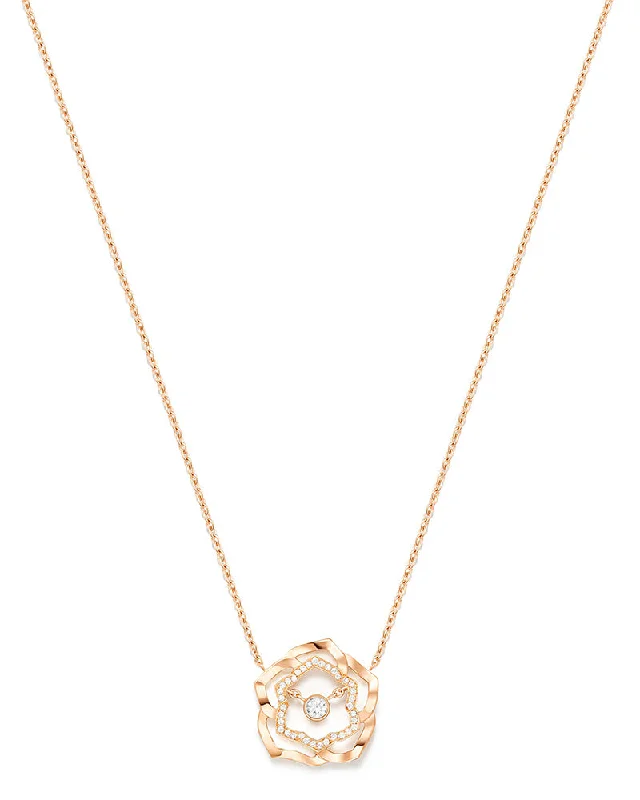 PIAGET ROSE AJOURÉE PENDANT, PINK GOLD, BRILLIANT-CUT DIAMONDS