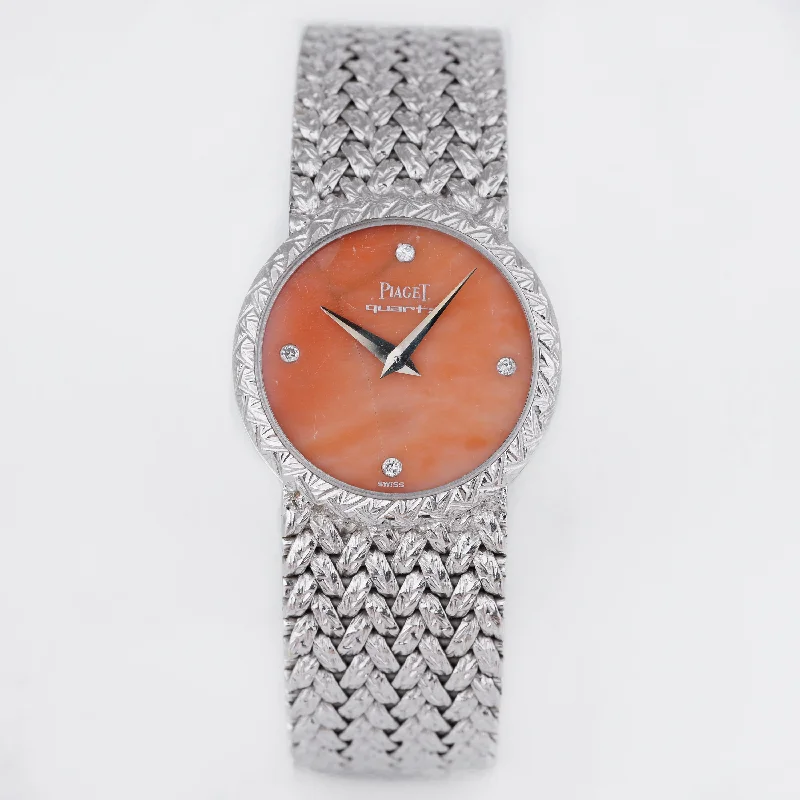 Piaget Vintage Lady Wristwatch | REF. 722 D 2 | Coral Diamond Dial | 18k White Gold | Circa 1990's | 24.5mm