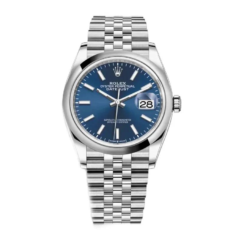 Rolex Datejust 36mm - Ref: 126200-0005 - Blue Stick Dial, Stainless Steel Jubilee Bracelet Watch