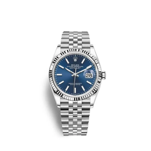 Rolex Datejust 36mm - Ref: 126234-0017 - Blue Stick Dial, Stainless Steel Jubilee Bracelet Watch