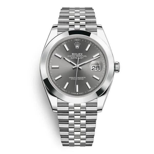 Rolex Datejust 41mm - Ref: 126300-0008 - Slate Grey Dial, Stainless Steel Jubilee Bracelet Men's Watch