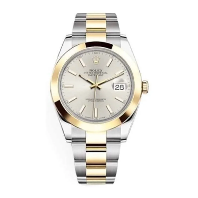 Rolex Datejust 41mm - Ref: 126303-0001 - Silver Stick Dial, Two Tone Stainless Steel & 18K Yellow Gold Oyster Bracelet Men's Watch