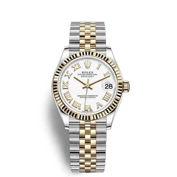 Rolex Datejust 31mm - Ref: 278273-0002 - White Roman Dial, Two Tone Stainless Steel & 18K Yellow Gold Jubilee Bracelet Women's Watch