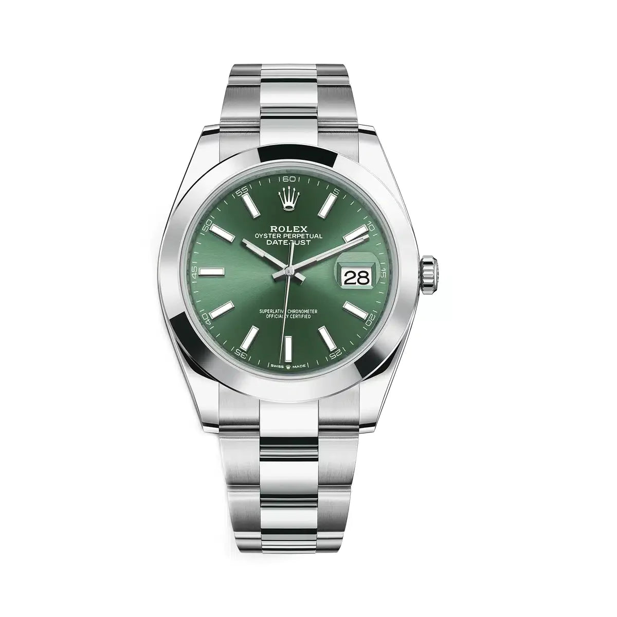 Rolex Datejust 41mm - Ref: 126300 - Green Dial, Stainless Steel Oyster Bracelet Men's Watch