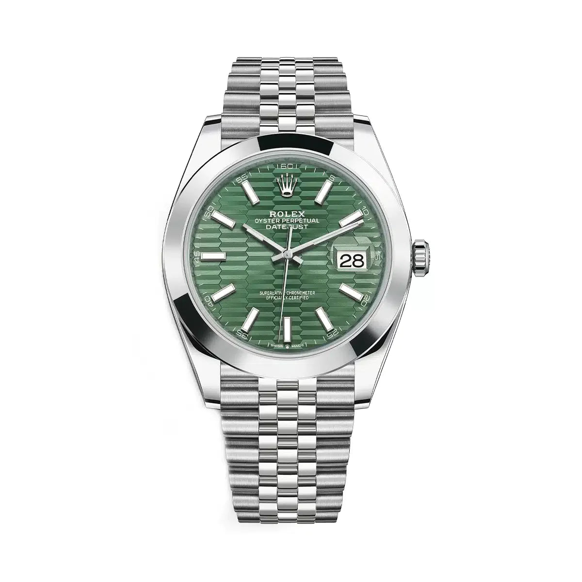 Rolex Datejust 41mm - Ref: 126300 - Green Dial, Stainless Steel Jubilee Bracelet Men's Watch