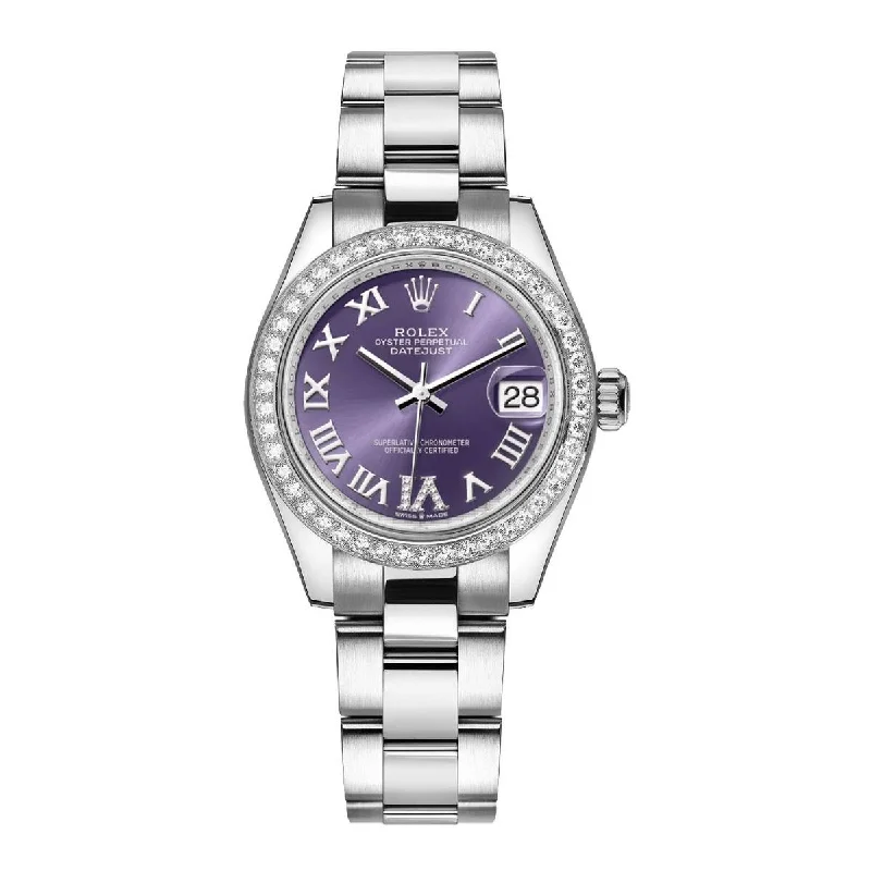 Rolex Datejust 31mm | Stainless steel bracelet | Aubergine dial Diamond bezel | Ladies Watch 278384rbr-0029