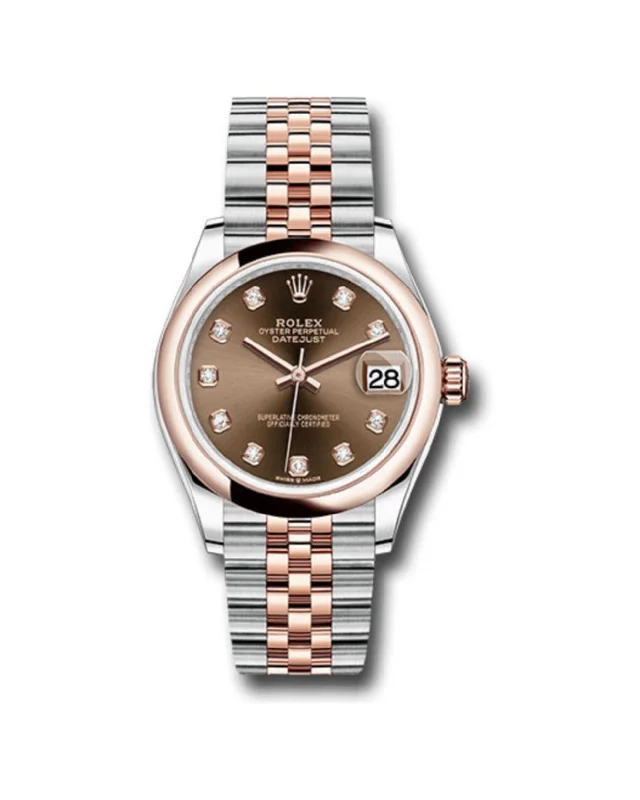 Rolex Datejust 31mm - Ref: 278241 chodj - Chocolate Diamond Dial, Two Tone Stainless Steel & 18K Rose Gold Jubilee Bracelet Women's Watch