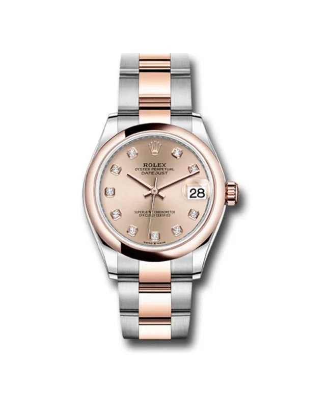 Rolex Datejust 31mm - Ref: 278241 rodo - Rose Diamond Dial, Two Tone Stainless Steel & 18K Rose Gold Oyster Bracelet Women's Watch