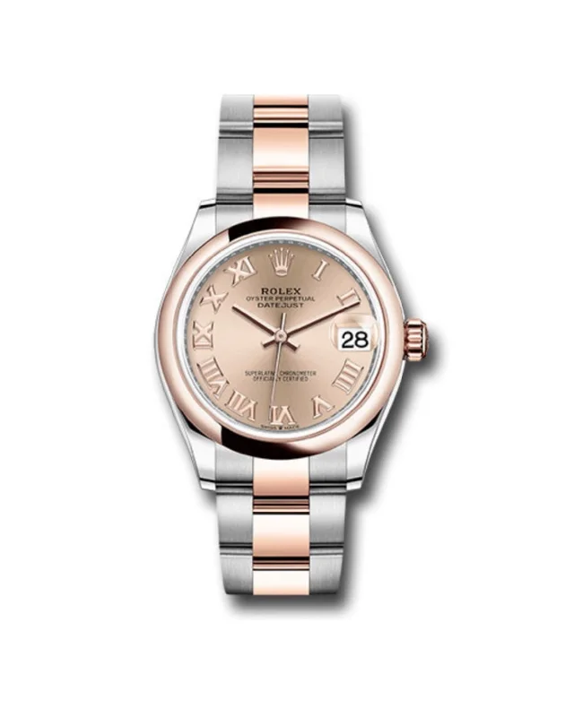 Rolex Datejust 31mm - Ref: 278241 rsro - Rose Roman Dial, Two Tone Stainless Steel & 18K Rose Gold Oyster Bracelet Women's Watch