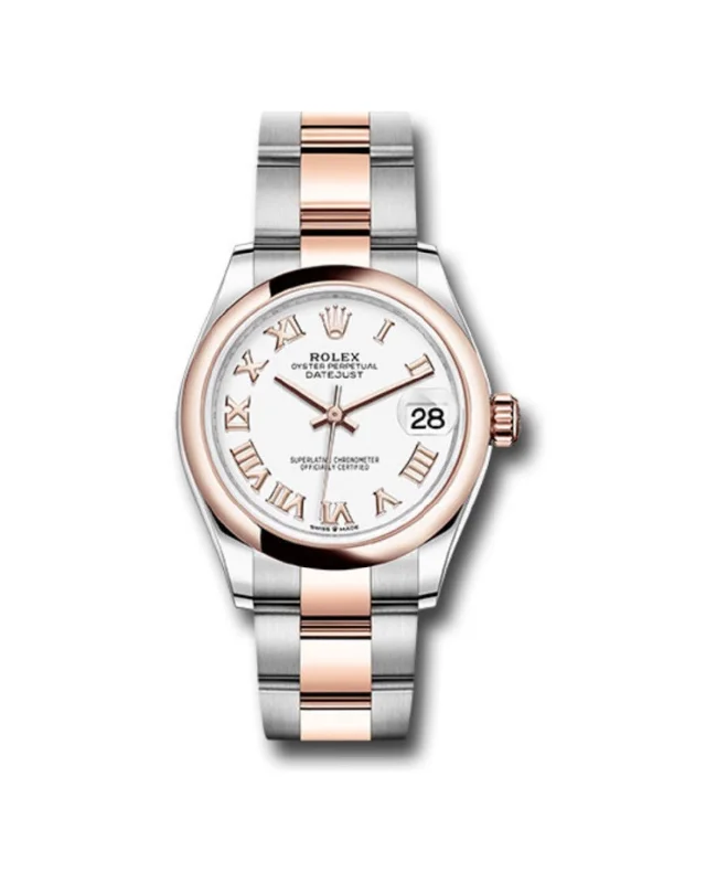 Rolex Datejust 31mm - Ref: 278241 wro - White Roman Dial, Two Tone Stainless Steel & 18K Rose Gold Oyster Bracelet Women's Watch