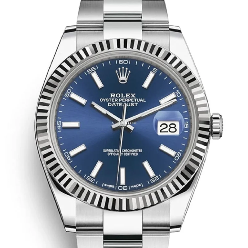 Rolex Datejust 41 Stainless Steel Blue Index Dial Oyster 126334