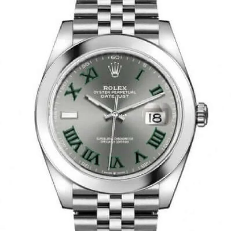 Rolex Datejust 41 Stainless Steel Jubilee Wimbledon Roman Dial 126300