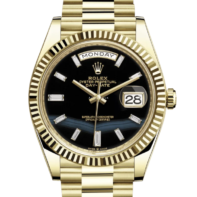 Rolex Day-Date 40 Yellow Gold Onyx Dial 228238