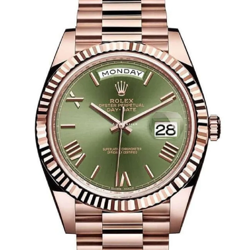 Rolex Day-Date 40 Everose Anniversary Green Dial 228235