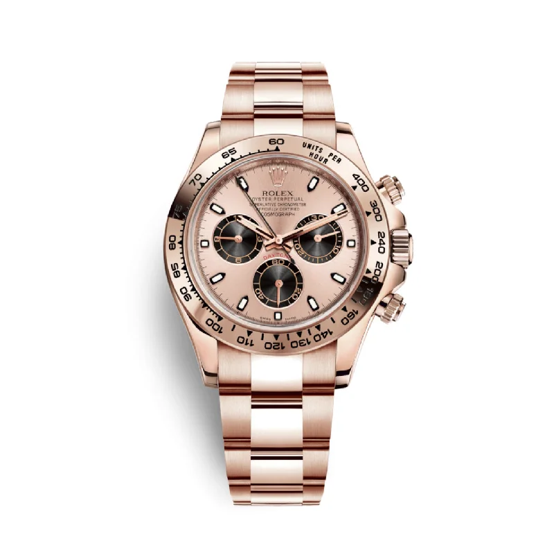 Rolex Cosmograph Daytona 40mm - Ref: 116505-0009 - Rose & Black Index Dial, 18K Rose Gold Oyster Bracelet Men's Watch