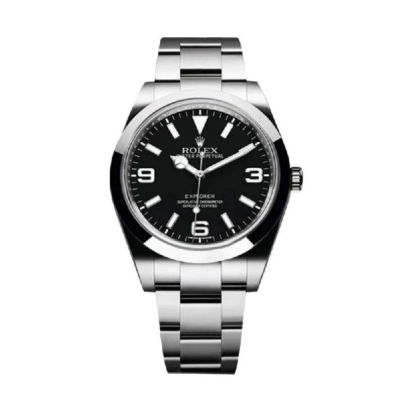 Rolex Explorer 39mm - Ref: 214270-0003 - Black Index & Arabic Numerals Dial, Stainless Steel Oyster Bracelet Watch