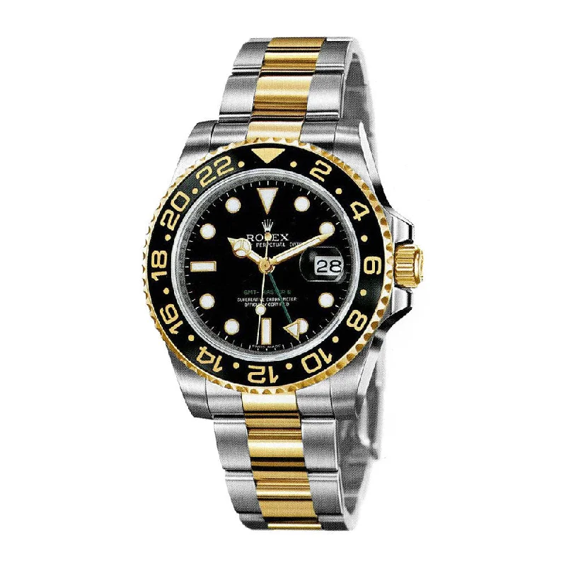 Rolex GMT-Master II 40mm - Ref: 116713LN - Black Dial & Black Bezel, Two Tone Stainless Steel & 18K Yellow Gold Oyster Bracelet Men's Watch