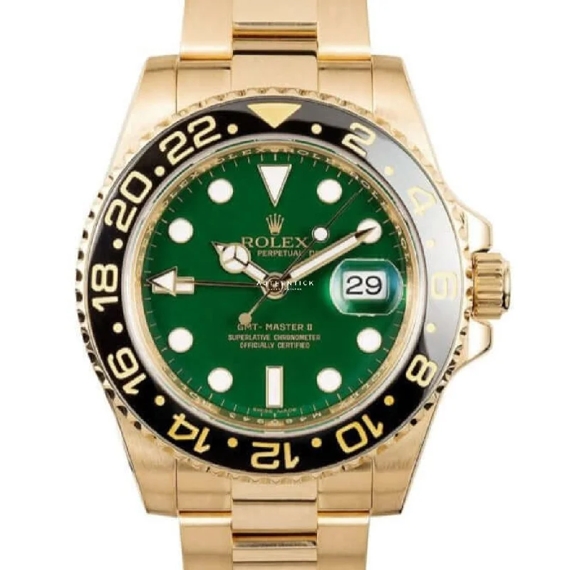 Rolex GMT-Master II Yellow Gold Green Dial