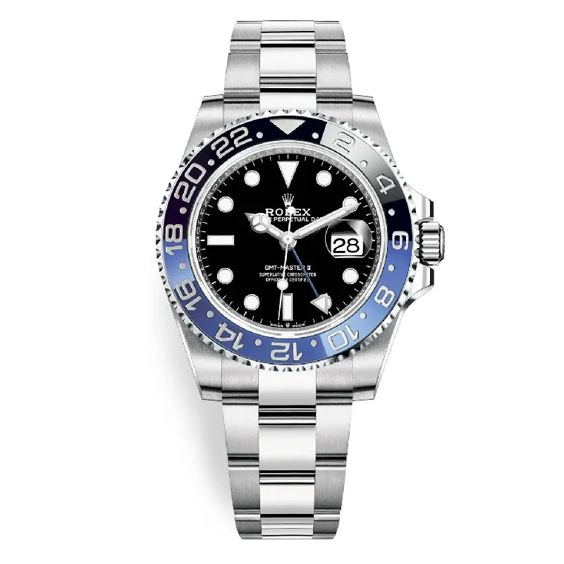 Rolex GMT-Master II "Batman" 40mm - Ref: 126710blnr-0003 - Black Dial, Blue & Black Ceramic Bezel, Stainless Steel Oyster Bracelet Men's Watch