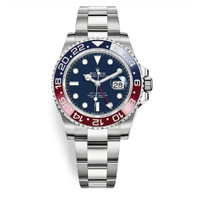 Rolex GMT-Master II "Pepsi" 40mm - Ref: 126719blro-0003 - Blue Dial, Red & Blue Ceramic Bezel, 18K White Gold Oyster Bracelet Men's Watch