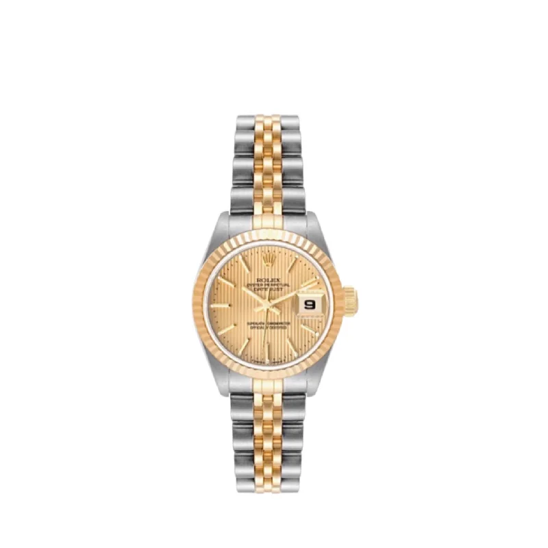 Rolex Lady Datejust 26mm - Ref: 79173 - Champagne Tapestry Dial, Two Tone Stainless Steel & 18K Yellow Gold Jubilee Bracelet Women's Watch