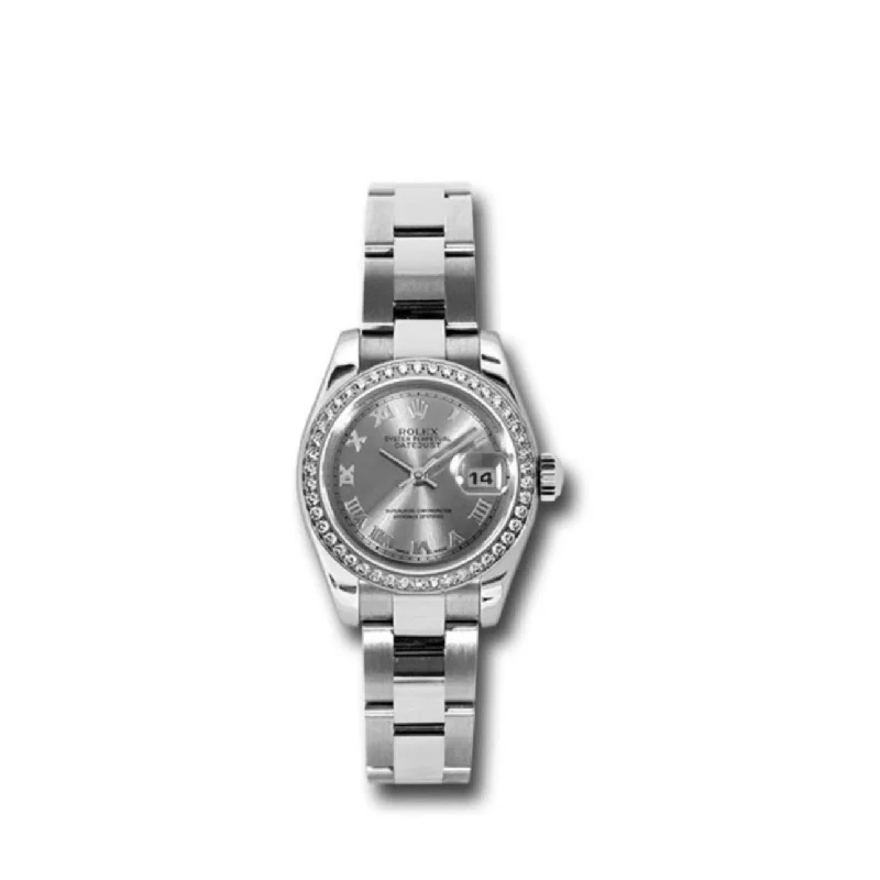 Rolex Datejust 26mm - Ref: 179384 rro - Rhodium Grey Dial, Stainless Steel Oyster Bracelet Women's Watch