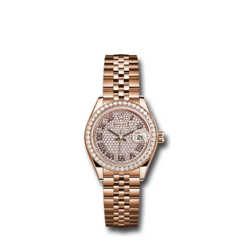 Rolex Lady Datejust 28mm - Ref: 279135rbr dprj - Sundust Diamond Dial, 18K Rose Gold Jubilee Bracelet Women's Watch