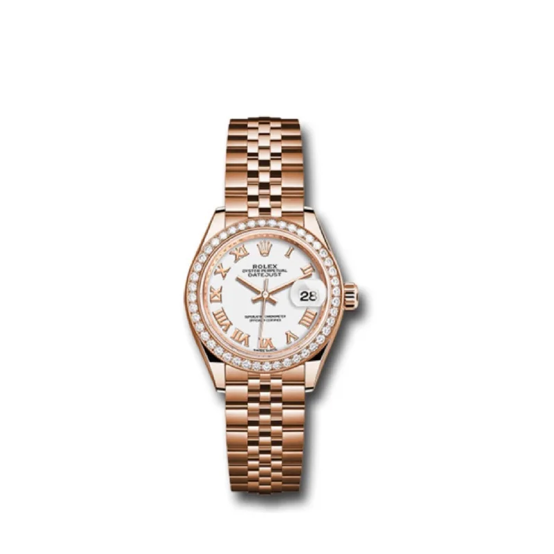 Rolex Lady Datejust 28mm - Ref: 279135rbr wrj - White Dial, 18K Rose Gold Jubilee Bracelet Women's Watch