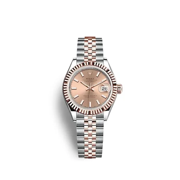 Rolex Lady-Datejust 28mm - Ref: 279171-0023 - Rose Stick Dial, Two Tone Stainless Steel & 18K Rose Gold Jubilee Bracelet Women's Watch