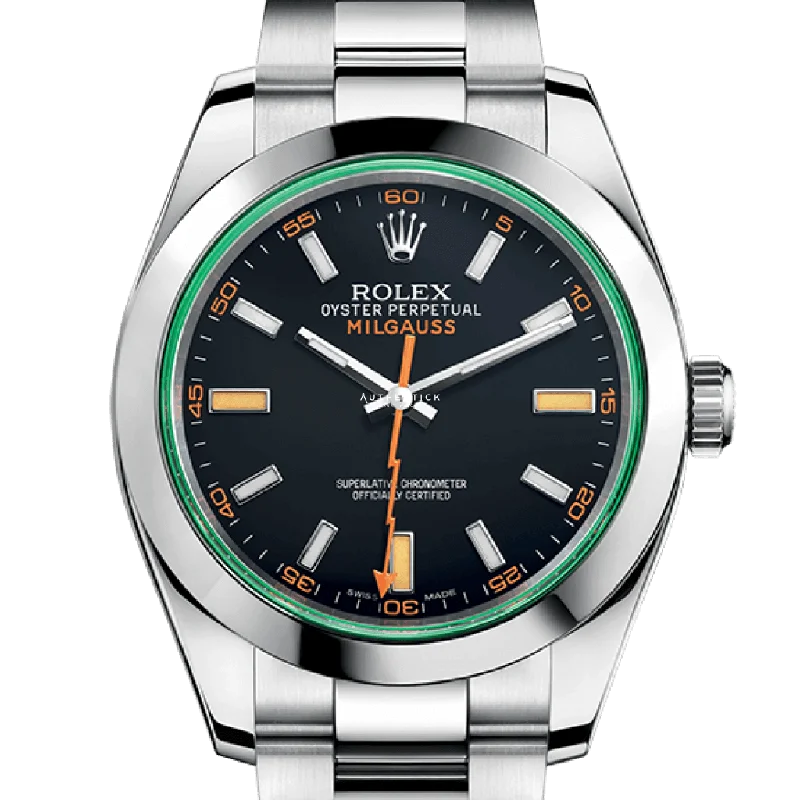 Rolex Milgauss Stainless Steel Black Dial Green Sapphire 116400GV