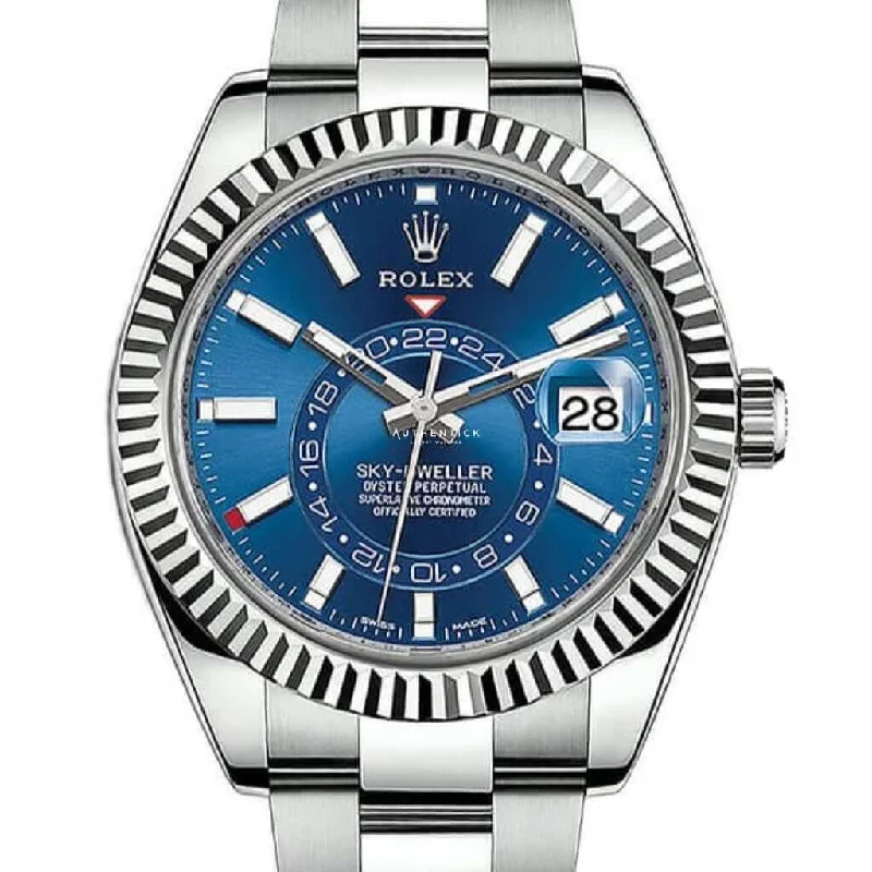 Rolex Sky-Dweller Stainless Steel & White Gold Bezel Blue Dial 326934