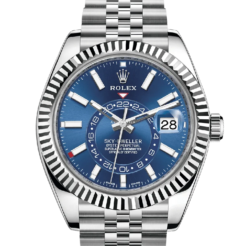 Rolex Sky-Dweller Stainless Steel & White Gold Blue Dial Jubilee 326934