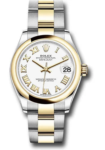 Rolex Datejust 31mm - Ref: NSRol-42508 - White Roman Dial, Two Tone Stainless Steel & 18K Yellow Gold Oyster Bracelet Watch