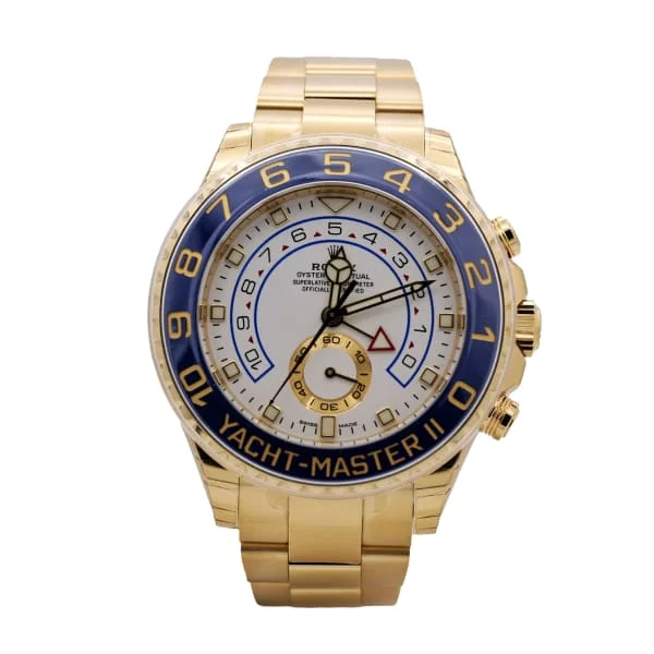 Rolex Yachtmaster II 44mm - Ref: ROL-225004 - White Dial, 18K Yellow Gold Oyster Bracelet Men's Watch