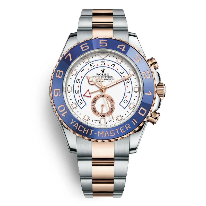 Rolex Yachtmaster II 44mm - Ref: 116681-0002 - White Dial, Two Tone Stainless Steel & 18K Rose Gold Oyster Bracelet Men's Watch